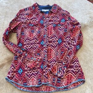 Tin Haul Red and Blue Geometric Shirt